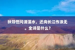 扶筇但问清溪水，还向长江作浪无。全诗是什么？