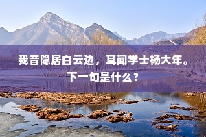 我昔隐居白云边，耳闻学士杨大年。下一句是什么？
