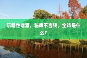 阮籍性嗜酒，嵇康不言钱。全诗是什么？