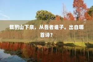载酌山下泉，从吾者谁子。出自哪首诗？