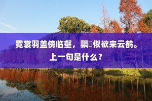 霓裳羽盖傍临壑，飘飖似欲来云鹤。上一句是什么？