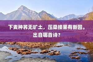 下麦种荞无旷土，压桑接果有新园。出自哪首诗？