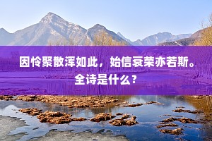 因怜聚散浑如此,始信衰荣亦若斯。全诗是什么? 因怜聚散浑如此,始信衰荣亦若斯。全诗是什么?