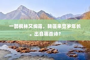 一醉枫林又绚霜，转蓬来觉岁年长。出自哪首诗？