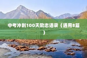 中考冲刺100天励志语录（通用8篇）