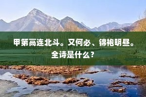 甲第高连北斗。又何必、锦袍明昼。全诗是什么？