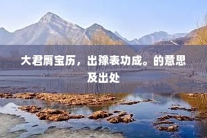 大君膺宝历，出豫表功成。的意思及出处
