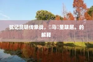 犹记昆明传象战，莋马僰童跋扈。的解释