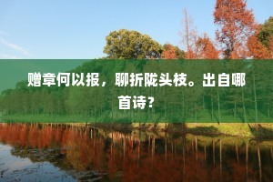 赠章何以报，聊折陇头枝。出自哪首诗？