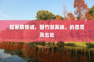 轻寒腰带减，窗竹渐离披。的意思及出处