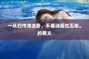 一从归作漳滨卧，不寄诗筒恰五年。的释义