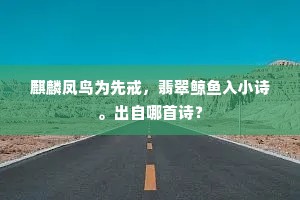 麒麟凤鸟为先戒，翡翠鲸鱼入小诗。出自哪首诗？