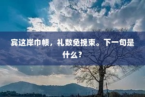 宾这岸巾帻，礼数免挽束。下一句是什么？