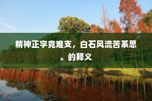 精神正字竟难支，白石风流苦系思。的释义