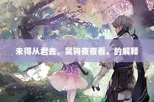 未得从君去，吴钩夜夜看。的解释