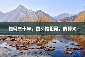 如何三十年，白头始相闻。的释义