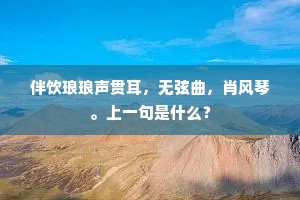 伴饮琅琅声贯耳，无弦曲，肖风琴。上一句是什么？