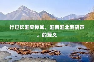 行过长淮莫停耳，淮南淮北鹧鸪声。的释义