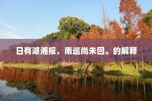 日有湖湘报，南巡尚未回。的解释