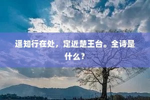 遥知行在处，定近楚王台。全诗是什么？