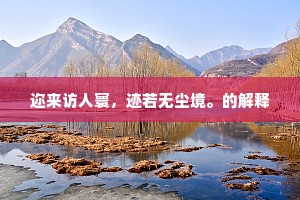 迩来访人寰，迹若无尘境。的解释