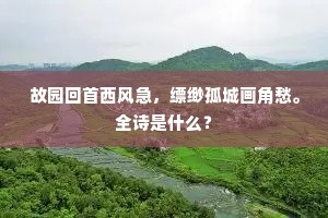 故园回首西风急，缥缈孤城画角愁。全诗是什么？