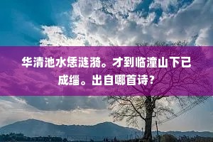 华清池水恁涟漪。才到临潼山下已成缁。出自哪首诗？