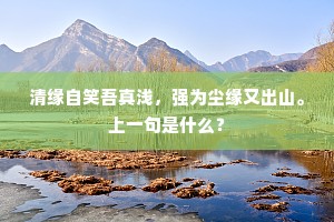 清缘自笑吾真浅，强为尘缘又出山。上一句是什么？
