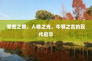荣誉之巅，人格之光，牛顿之言的现代启示