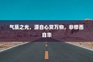 气质之光，源自心赏万物，非修而自华