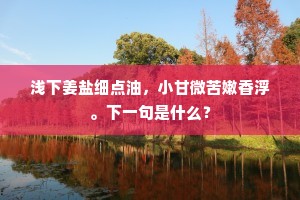 浅下姜盐细点油，小甘微苦嫩香浮。下一句是什么？