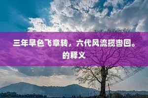 三年旱色飞章转，六代风流揽辔回。的释义