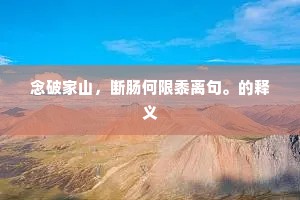 念破家山，断肠何限黍离句。的释义