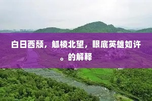 白日西颓，觚棱北望，眼底英雄如许。的解释