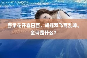 野棠花开春日西，胡蝶双飞莺乱啼。全诗是什么？