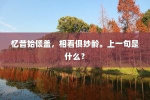 忆昔始倾盖，相看俱妙龄。上一句是什么？
