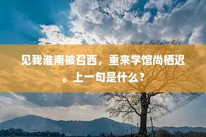 见我淮南被召西，重来学馆尚栖迟。上一句是什么？