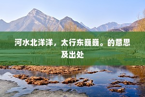 河水北洋洋，太行东巍巍。的意思及出处