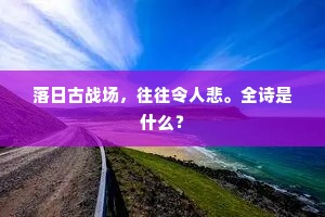 落日古战场，往往令人悲。全诗是什么？