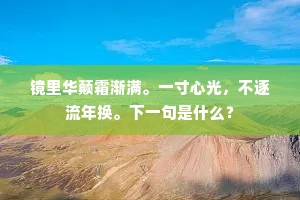 镜里华颠霜渐满。一寸心光，不逐流年换。下一句是什么？