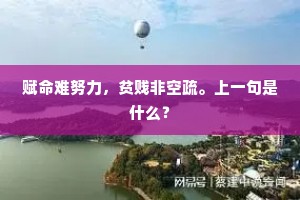 赋命难努力，贫贱非空疏。上一句是什么？