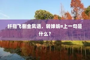 纤指飞翻金凤语，转婵娟¤上一句是什么？