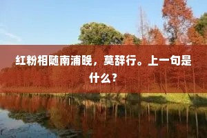 红粉相随南浦晚，莫辞行。上一句是什么？