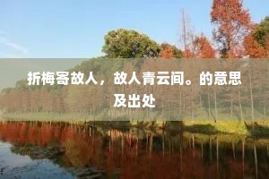 折梅寄故人，故人青云间。的意思及出处