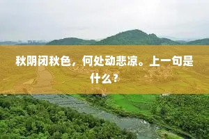 秋阴闭秋色,何处动悲凉。上一句是什么? 秋阴闭秋色,何处动悲凉。上一句是什么?