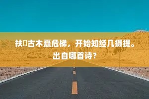 扶疎古木矗危梯，开始知经几摄提。出自哪首诗？