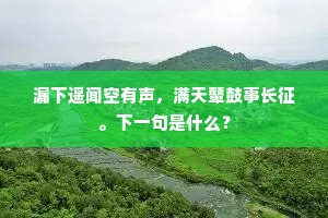 漏下遥闻空有声，满天鼙鼓事长征。下一句是什么？