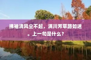 拂袖清风尘不起，满川芳草路如迷。上一句是什么？