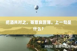 把酒共对之，寄意良匪薄。上一句是什么？