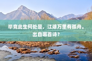 毕竟此生何处是，江湖万里有孤舟。出自哪首诗？